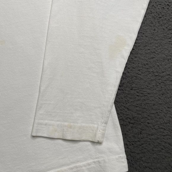 GUESS JEANS USA T-Shirt White Long Sleeve Womens Small Classic Spellout Logo - Picture 10 of 16